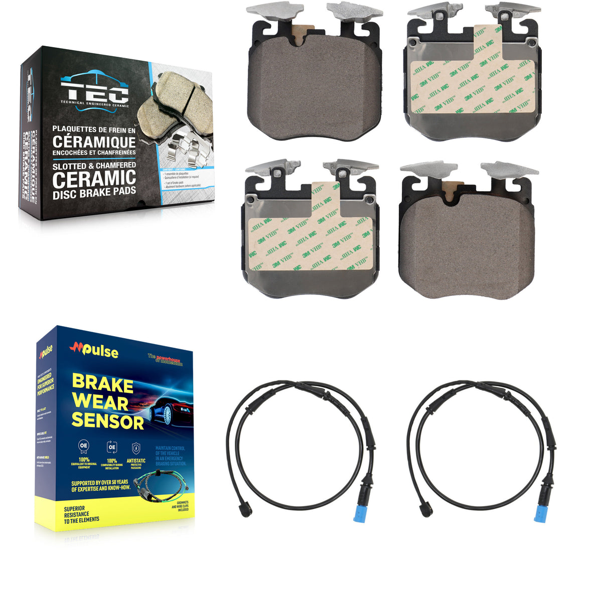 Front Ceramic Disc Brake Pads And Wear Sensors Kit For BMW X5 X7 X6 KTW-100914
