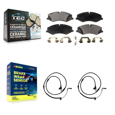 Front Ceramic Brake Pad Wear Sensor Kit For 10-13 Land Rover Range Sport with 360mm Rotor KTW-100930