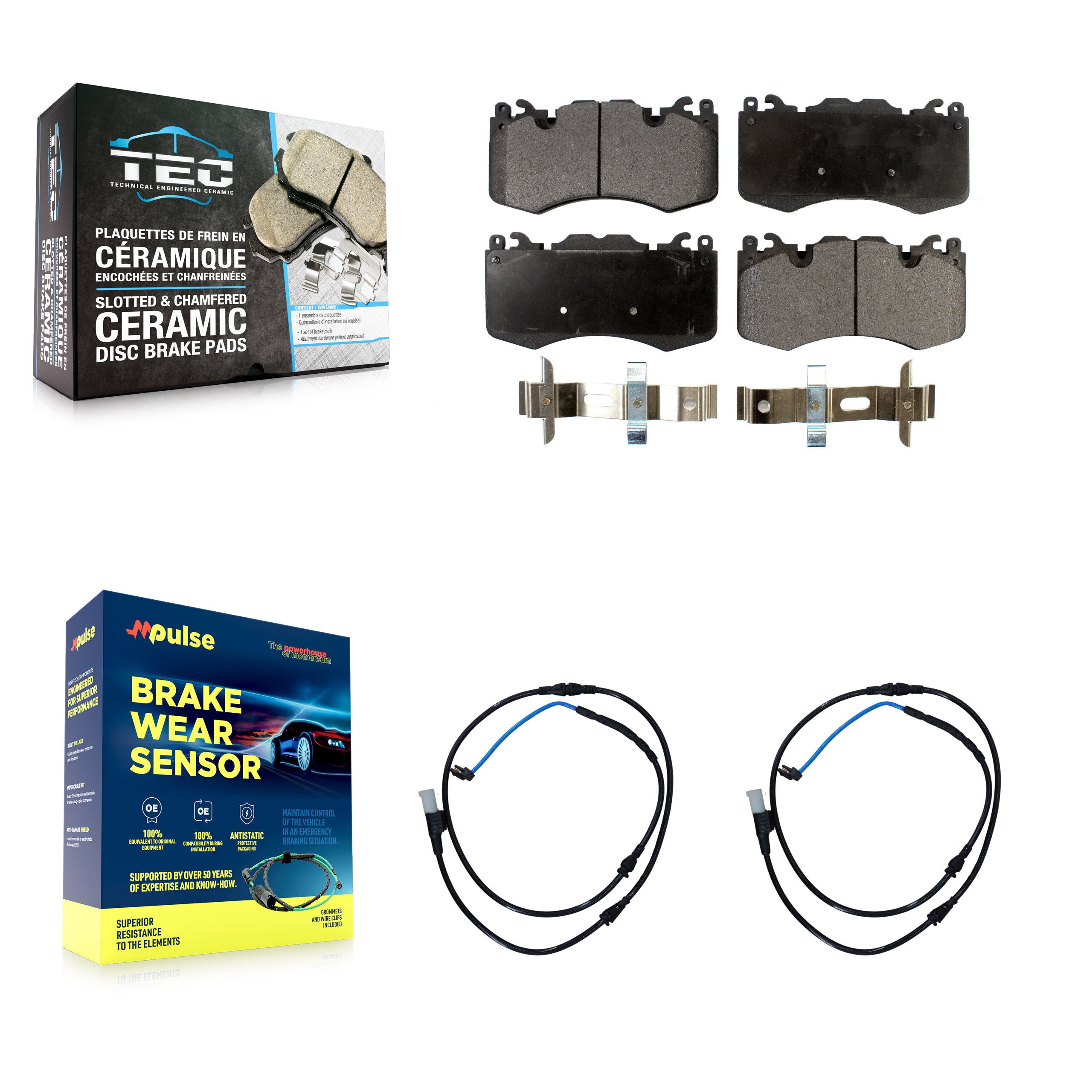 Front Ceramic Brake Pad Wear Sensor Kit For Land Rover Range Sport 5.0L with Supercharged KTW-100931