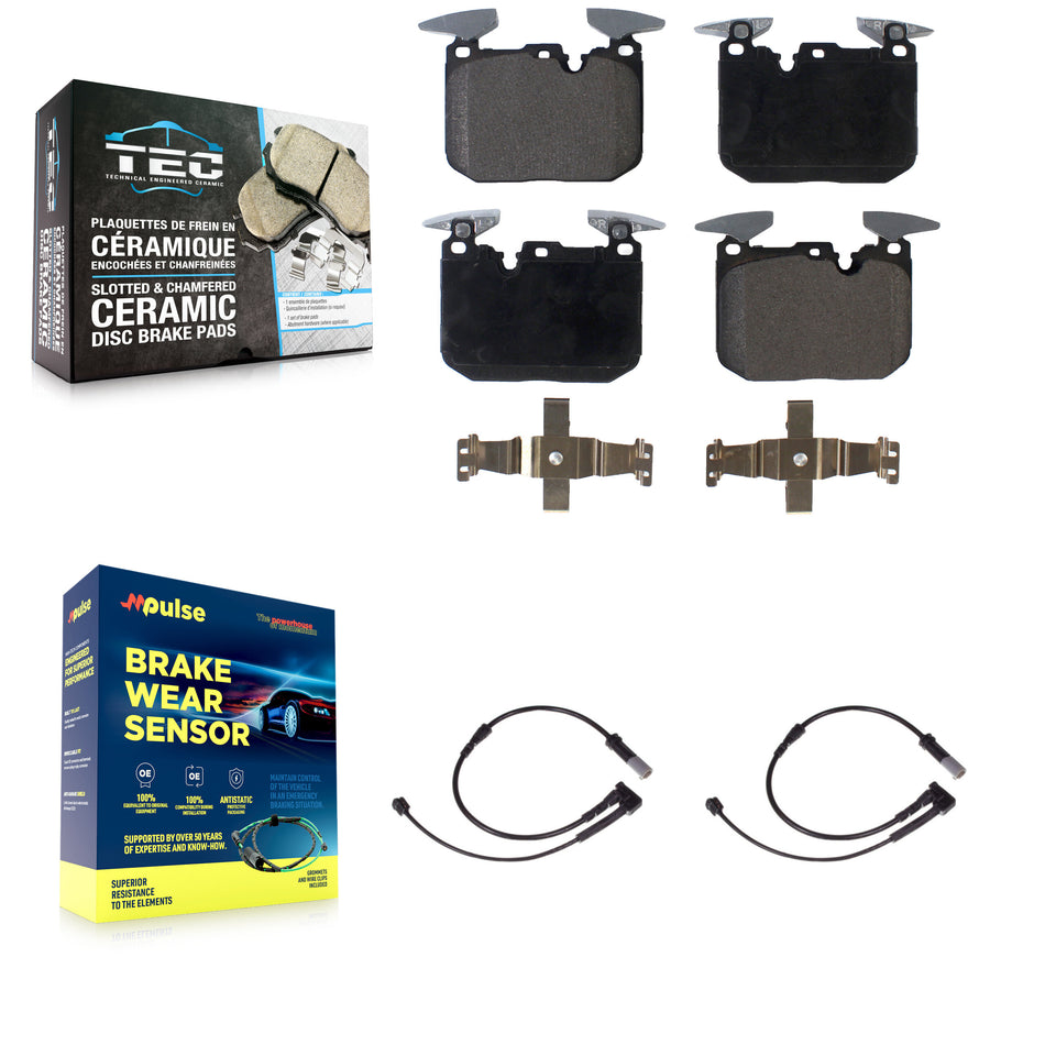 Front Ceramic Disc Brake Pads And Wear Sensors Kit For 2020 Mini Cooper John Works KTW-100943