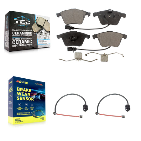 Front Ceramic Disc Brake Pad And Extra Wear Sensor Kit For 2012-2013 Audi TT Quattro 2.0L KTW-100977