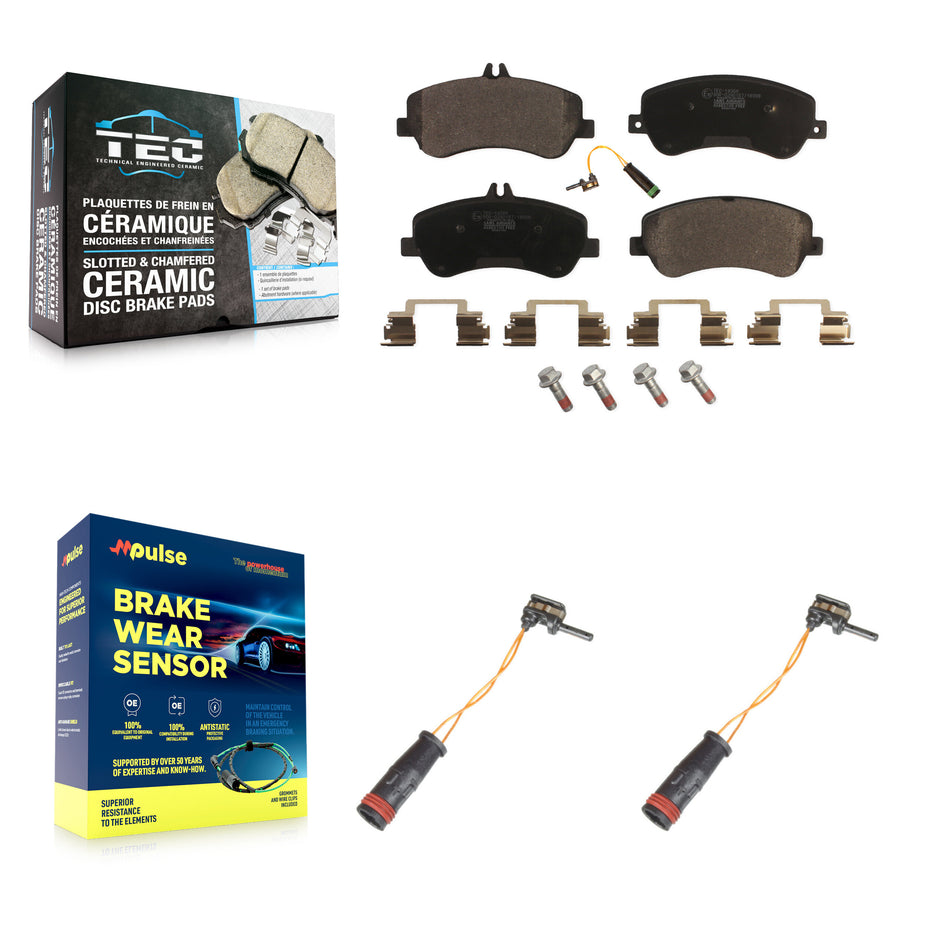 Front Ceramic Disc Brake Pads And Extra Wear Sensors Kit For Mercedes-Benz GLK350 GLK250 KTW-101007