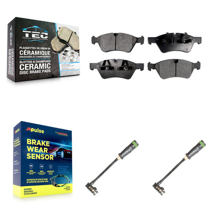 Front Ceramic Brake Pad Wear Sensor Kit For 07-09 Mercedes-Benz E550 4Matic with AWD 5.5L KTW-101015