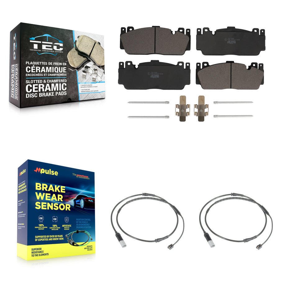Front Ceramic Disc Brake Pads And Wear Sensors Kit For BMW M6 Gran Coupe KTW-101025
