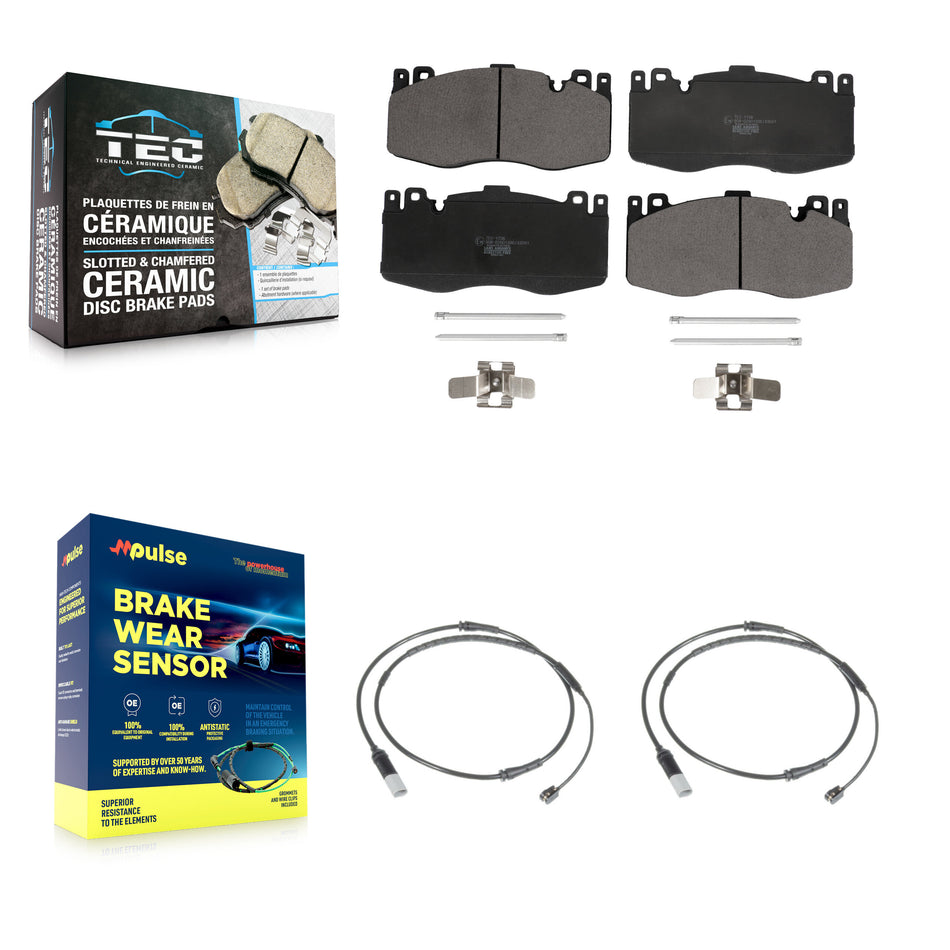 Front Ceramic Disc Brake Pads And Wear Sensors Kit For BMW M6 Gran Coupe KTW-101026
