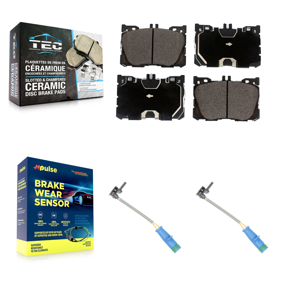 Front Ceramic Disc Brake Pad And Wear Sensor Kit For 2019-2020 Mercedes-Benz E53 AMG 3.0L KTW-101044