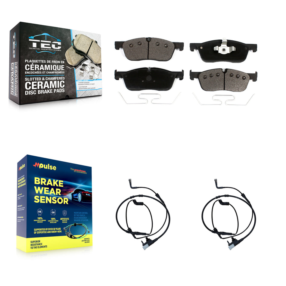 Front Ceramic Disc Brake Pads Wear Sensor Kit For Land Rover Discovery Sport Range Evoque KTW-101067