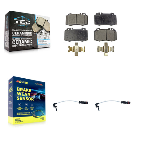 Front Ceramic Disc Brake Pads And Wear Sensors Kit For Mercedes-Benz ML500 ML55 AMG KTW-101072