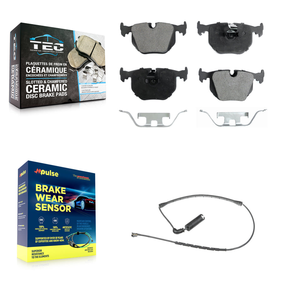 Rear Ceramic Disc Brake Pads And Wear Sensors Kit For 2000-2006 BMW X5 KTW-101093