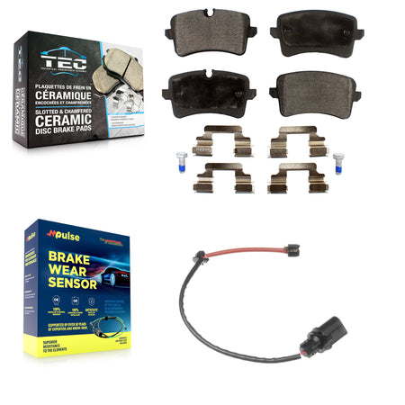 Rear Ceramic Disc Brake Pads And Wear Sensors Kit For Porsche Macan Audi A6 KTW-101096