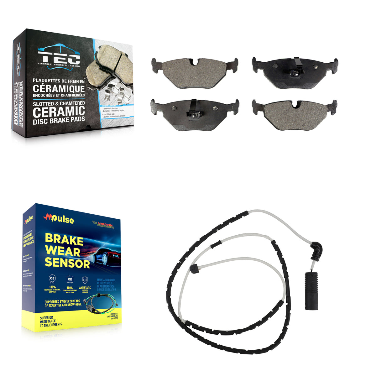 Rear Ceramic Disc Brake Pads And Wear Sensors Kit For BMW Z4 KTW-101102
