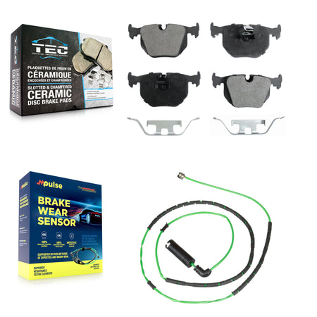 Rear Ceramic Brake Pads Wear Sensor Kit For 2006-2008 BMW Z4 M Roadster Coupe with 3.2L KTW-101103