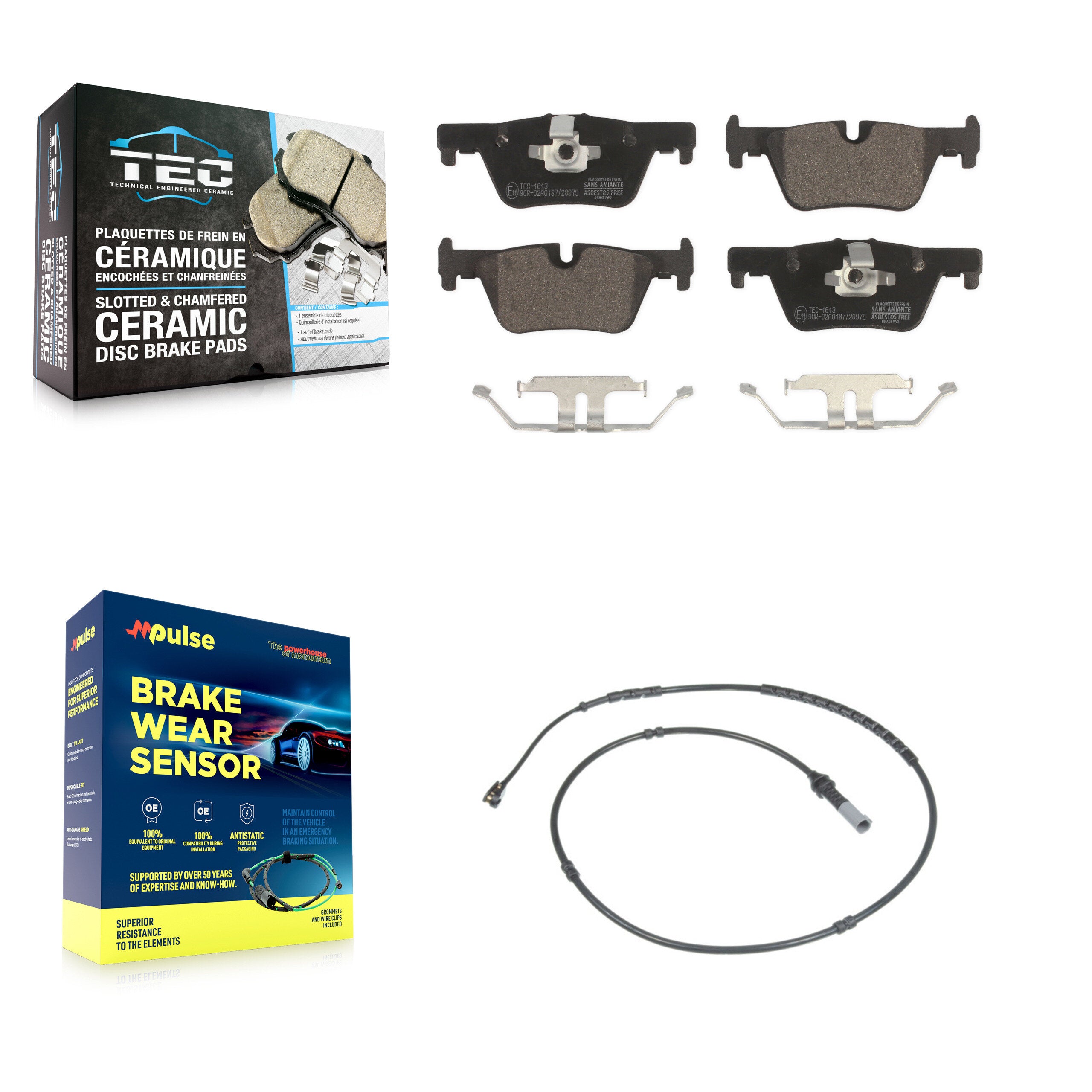 Rear Ceramic Brake Pads Wear Sensor Kit For BMW 328i xDrive 330i 320i 428i 328d 230i 430i KTW-101120