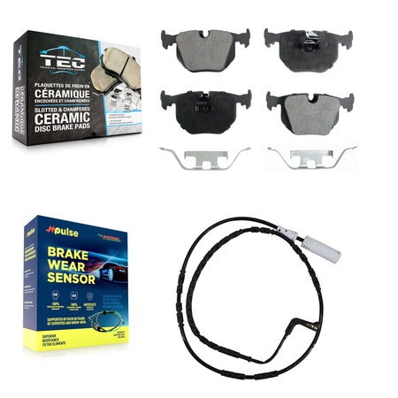 Rear Ceramic Disc Brake Pads And Wear Sensors Kit For 2005 BMW 330xi 3.0L KTW-101122