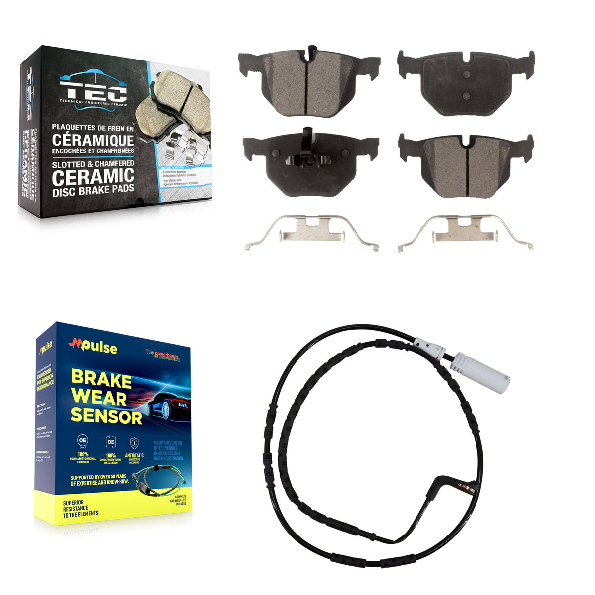 Rear Ceramic Disc Brake Pad And Wear Sensor Kit For BMW 335i xDrive 335xi 330i 330xi 335d KTW-101123