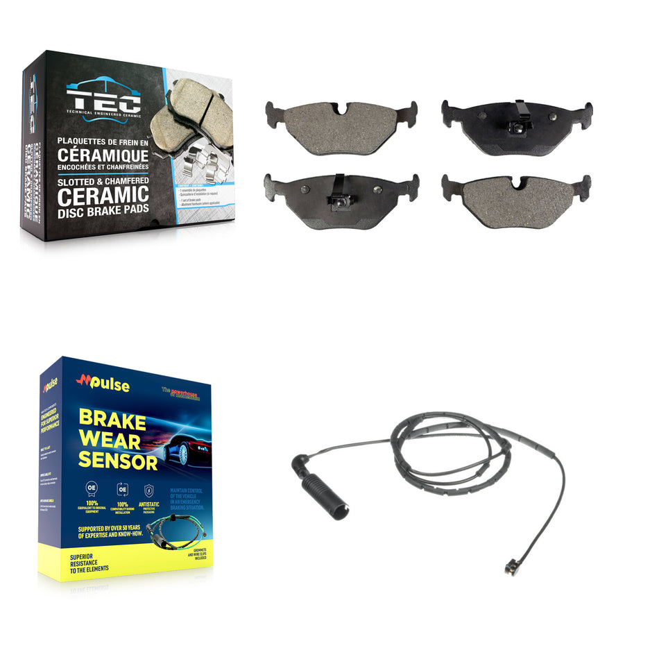 Rear Ceramic Disc Brake Pad Wear Sensor Kit For BMW 325i 325Ci 320i 325xi 328i 323Ci 323i KTW-101130