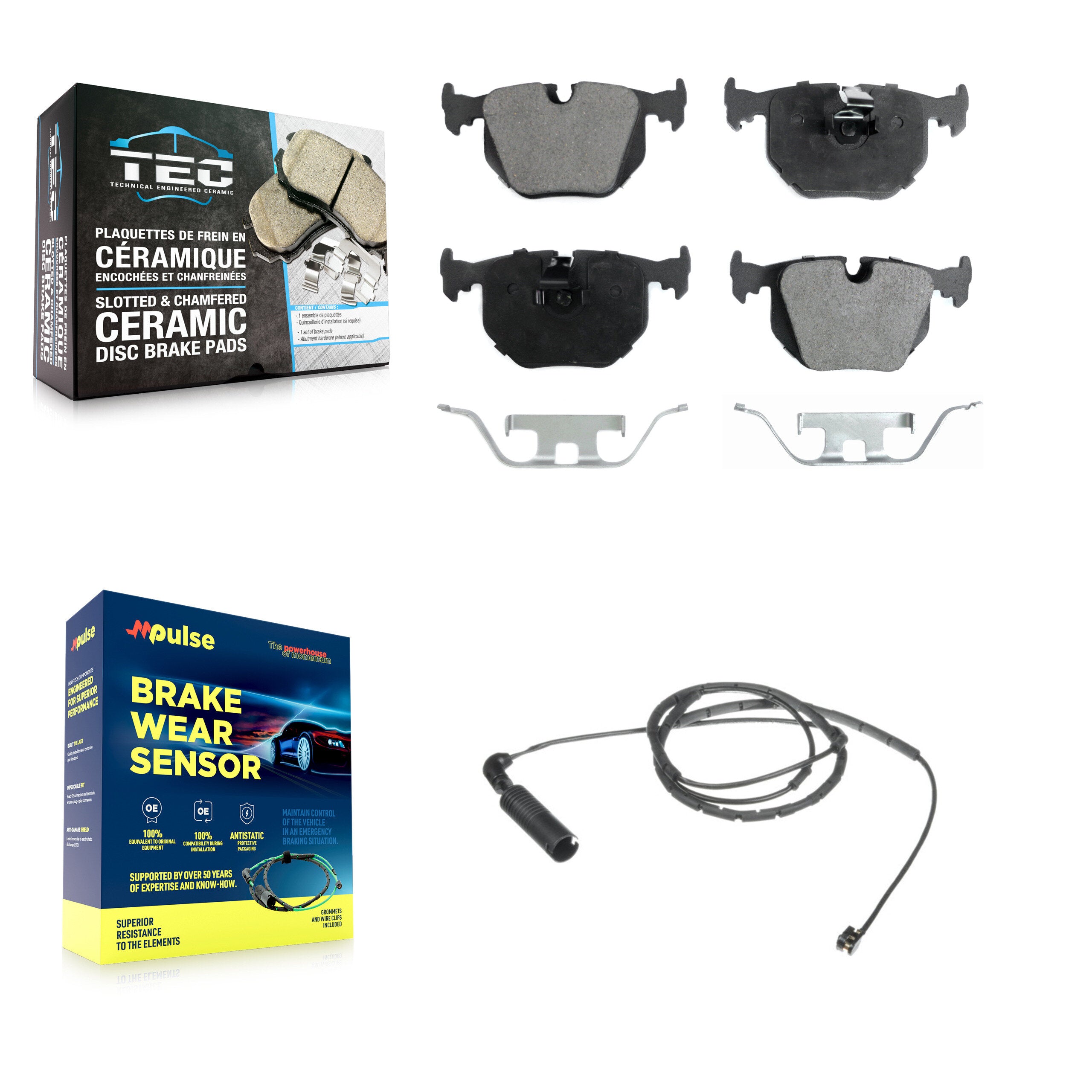 Rear Ceramic Disc Brake Pads And Wear Sensors Kit For BMW 330Ci 330i 330xi 3.0L KTW-101131