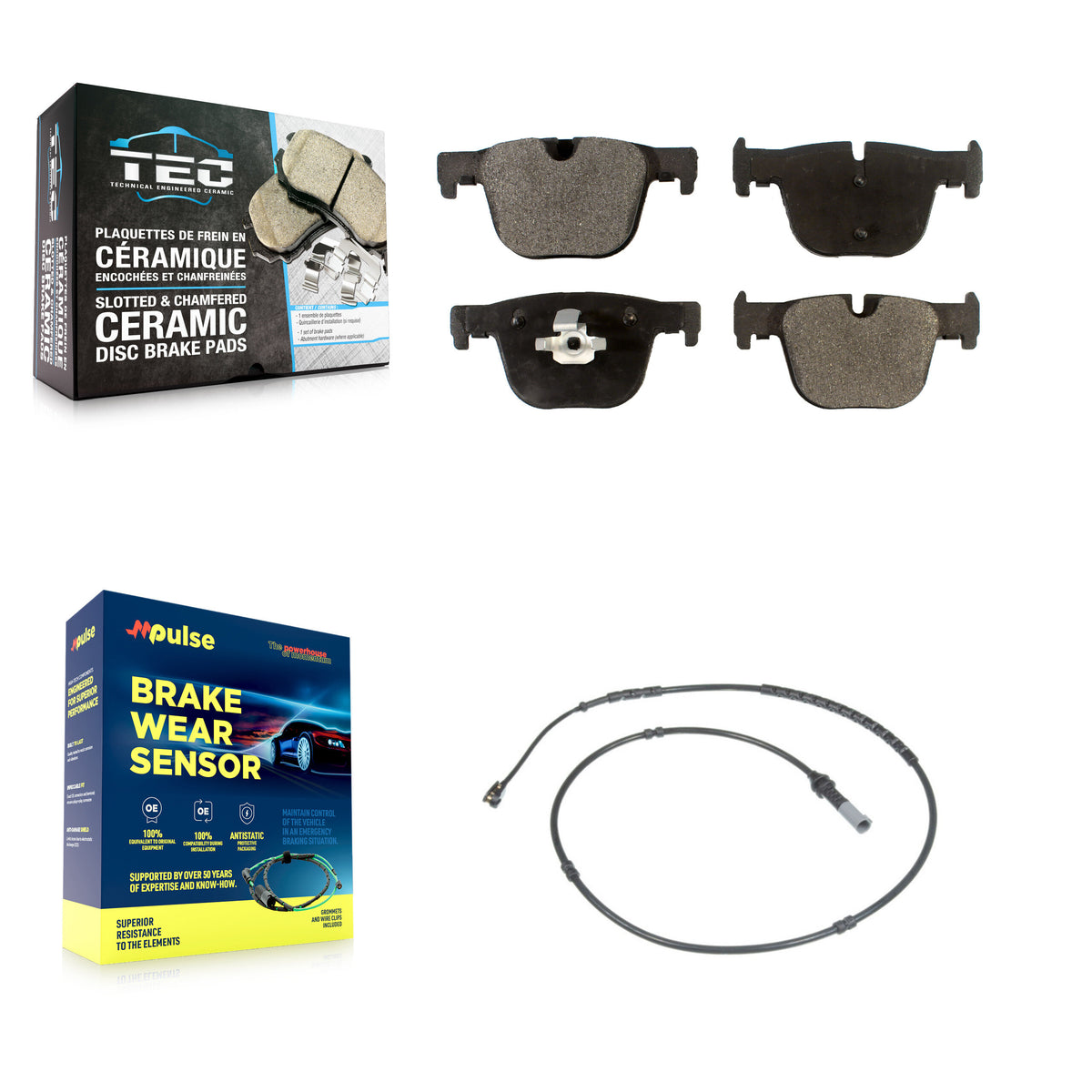 Rear Ceramic Brake Pads Wear Sensor Kit For BMW 330i xDrive 328i 335i 428i 340i 435i 430i KTW-101132