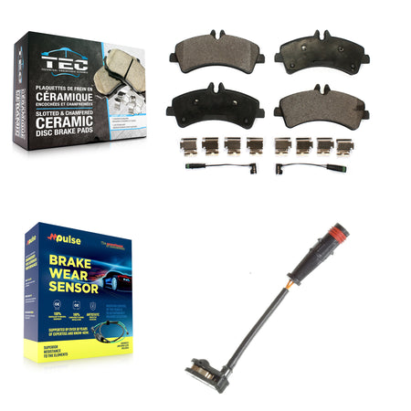Rear Ceramic Disc Brake Pad & Extra Wear Sensor Kit For Sprinter 3500 Mercedes-Benz Dodge KTW-101141