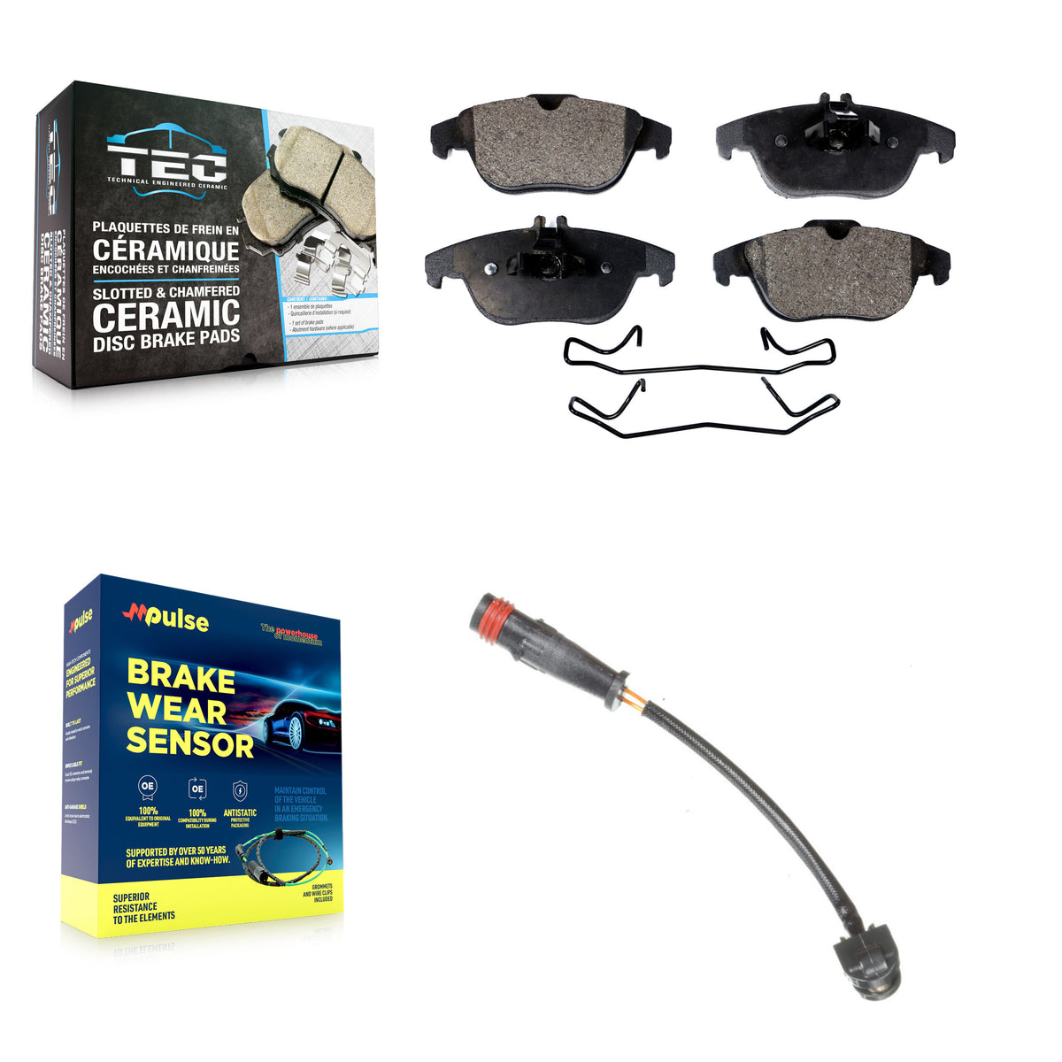 Rear Ceramic Disc Brake Pads And Wear Sensors Kit For 2011 Mercedes-Benz C63 AMG 6.3L KTW-101148