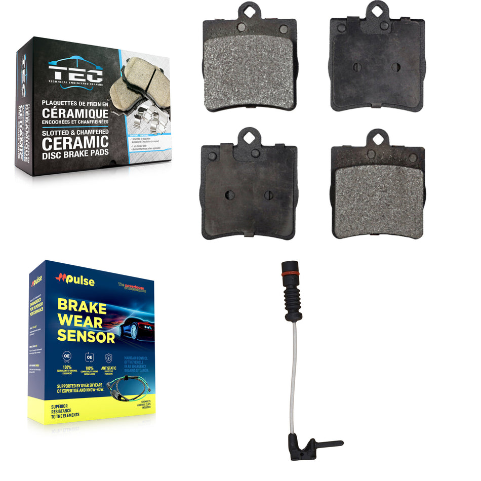 Rear Ceramic Brake Pad & Wear Sensor Kit For Chrysler Crossfire Mercedes-Benz SLK230 C230 KTW-101149