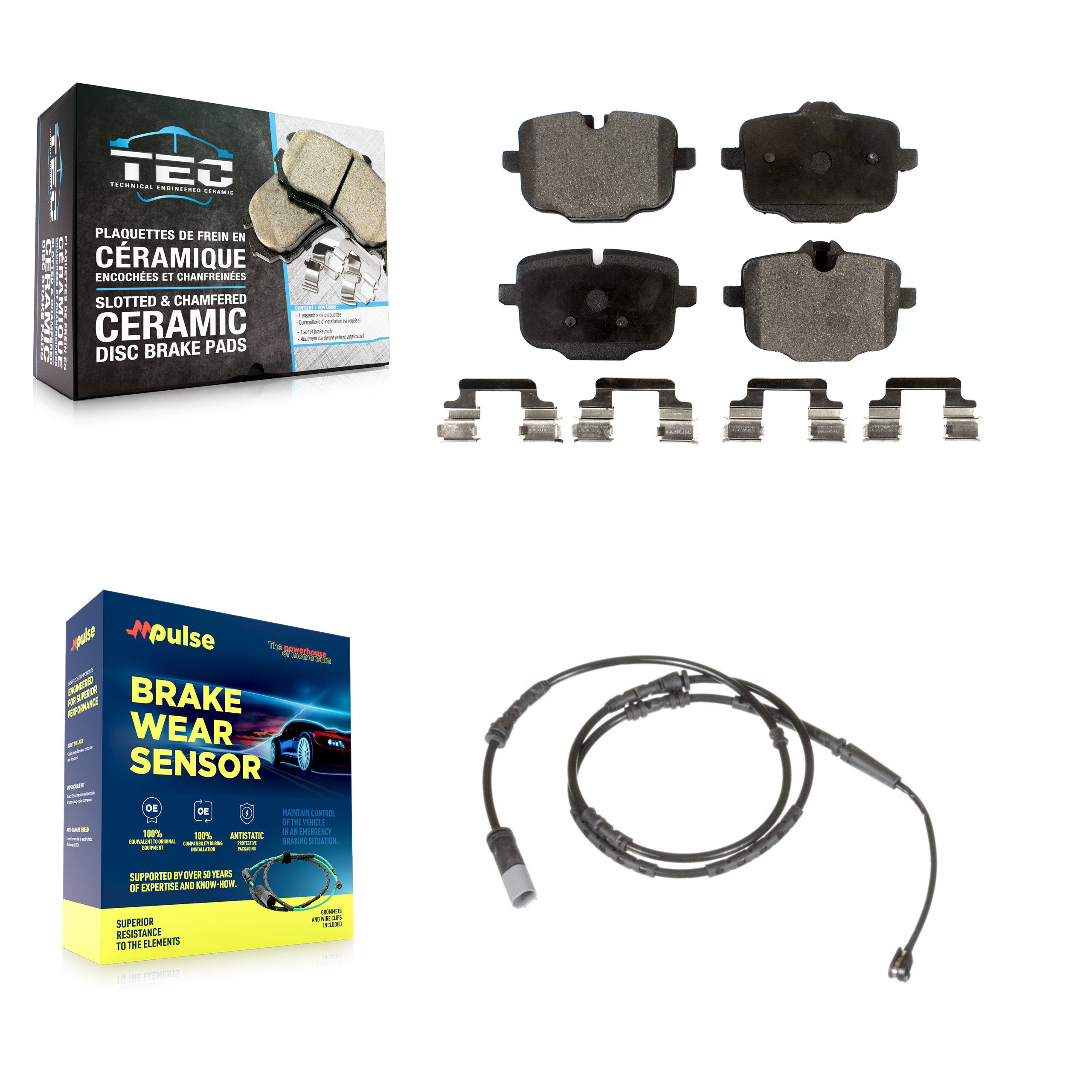 Rear Ceramic Disc Brake Pads And Wear Sensors Kit For 2012 BMW X3 From 10 11 KTW-101153