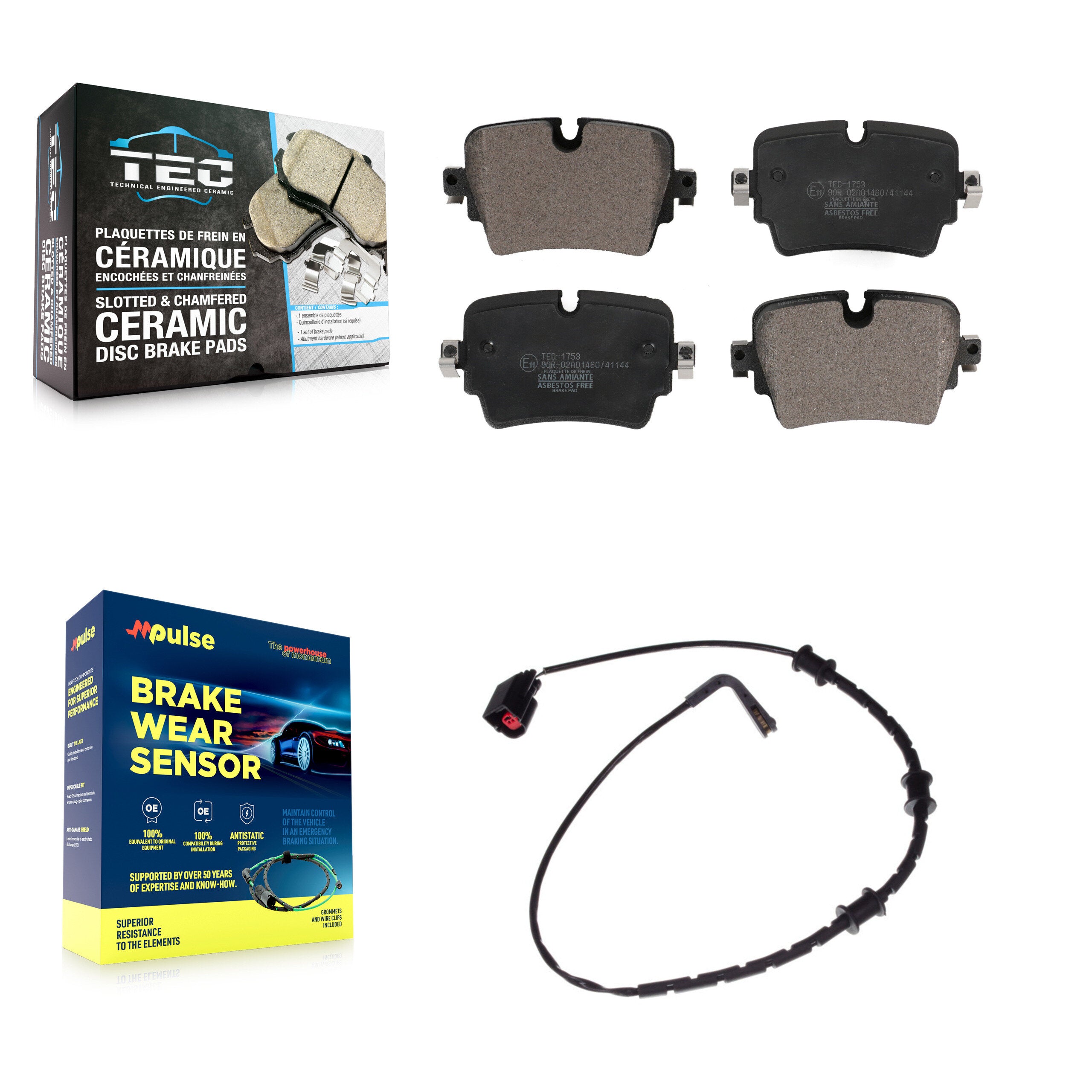 Rear Ceramic Disc Brake Pads And Wear Sensors Kit For Jaguar F-Type KTW-101167