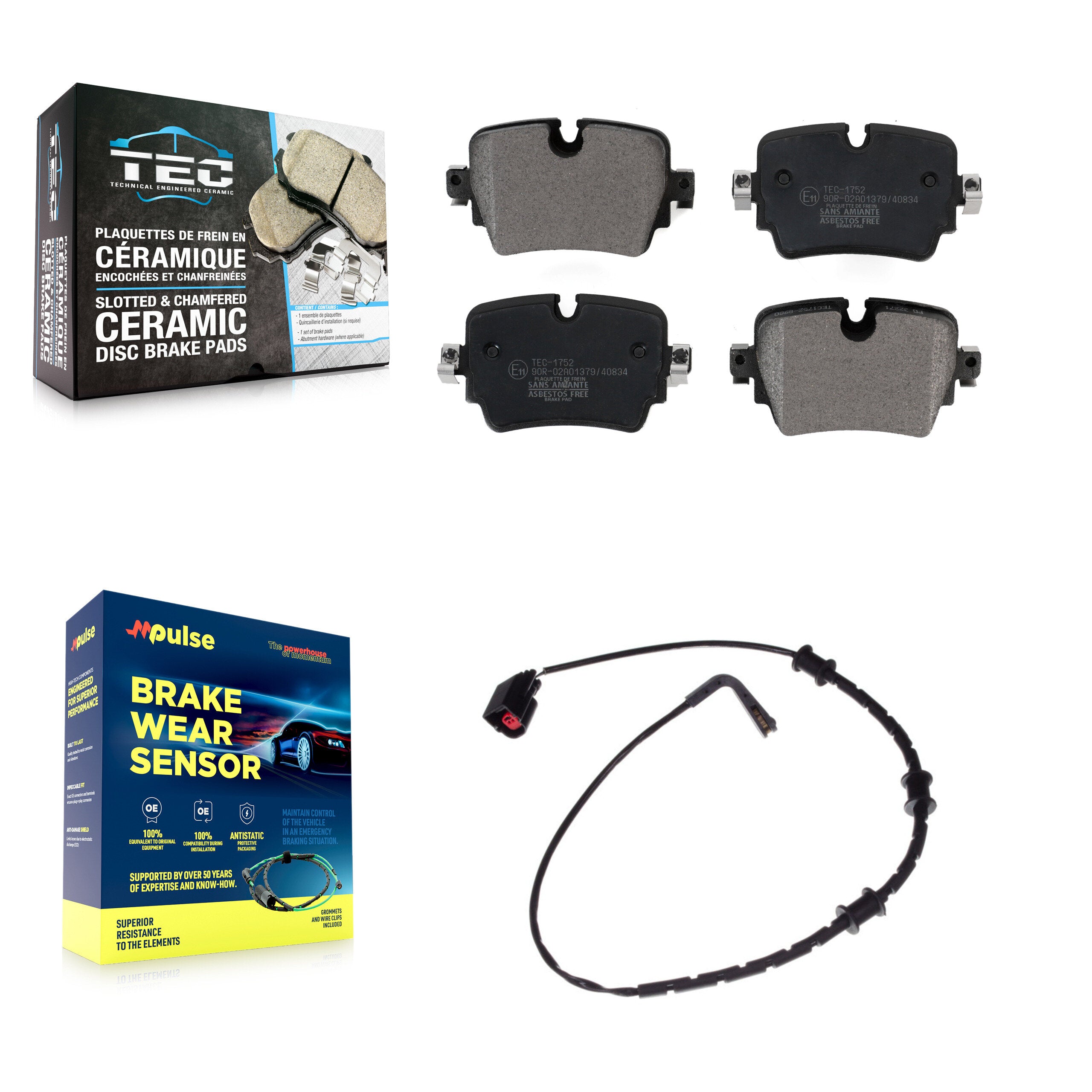 Rear Ceramic Brake Pad & Wear Sensor Kit For Jaguar F-Type With 325mm Diameter Rotor KTW-101168