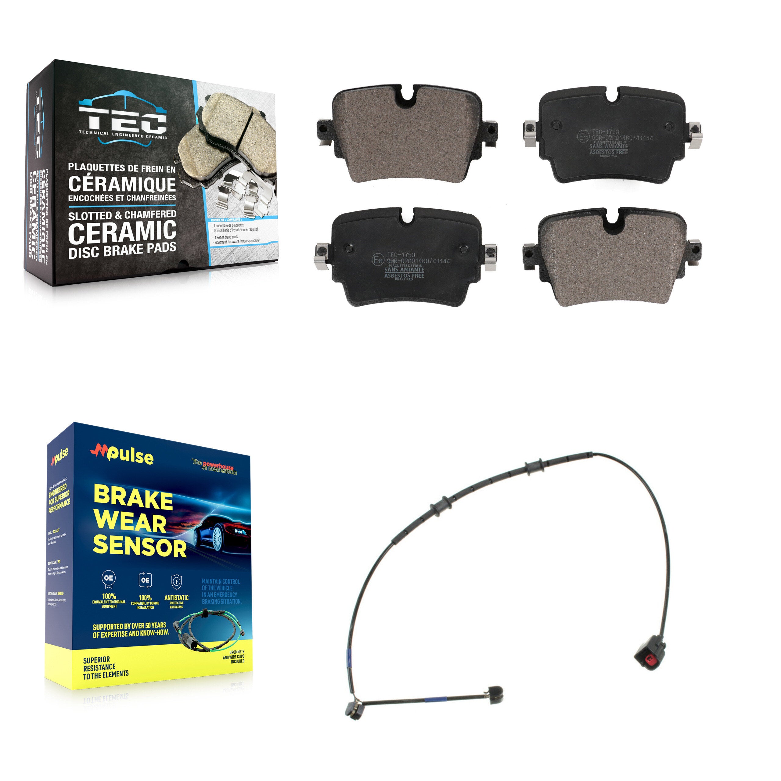 Rear Ceramic Disc Brake Pads & Wear Sensor Kit For 2016 Jaguar F-Type Project 7 with 5.0L KTW-101169