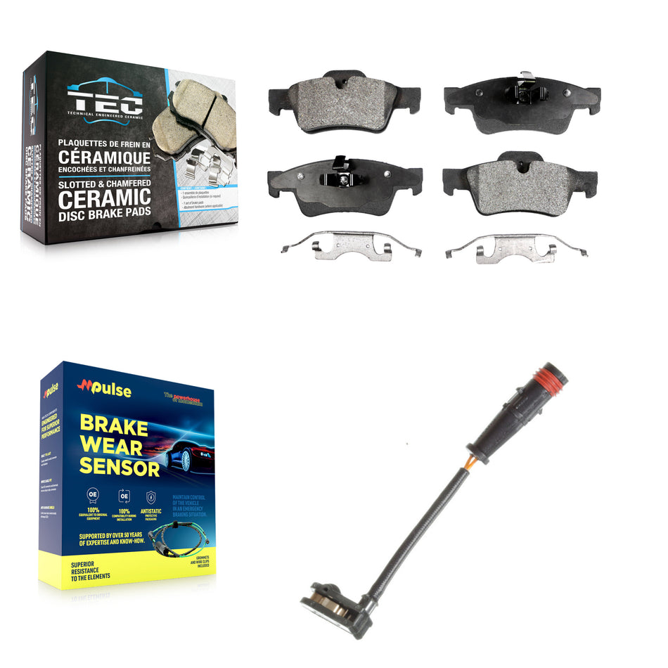 Rear Ceramic Brake Pad & Wear Sensor Kit For Mercedes-Benz ML350 R350 G63 AMG GL450 ML500 KTW-101171