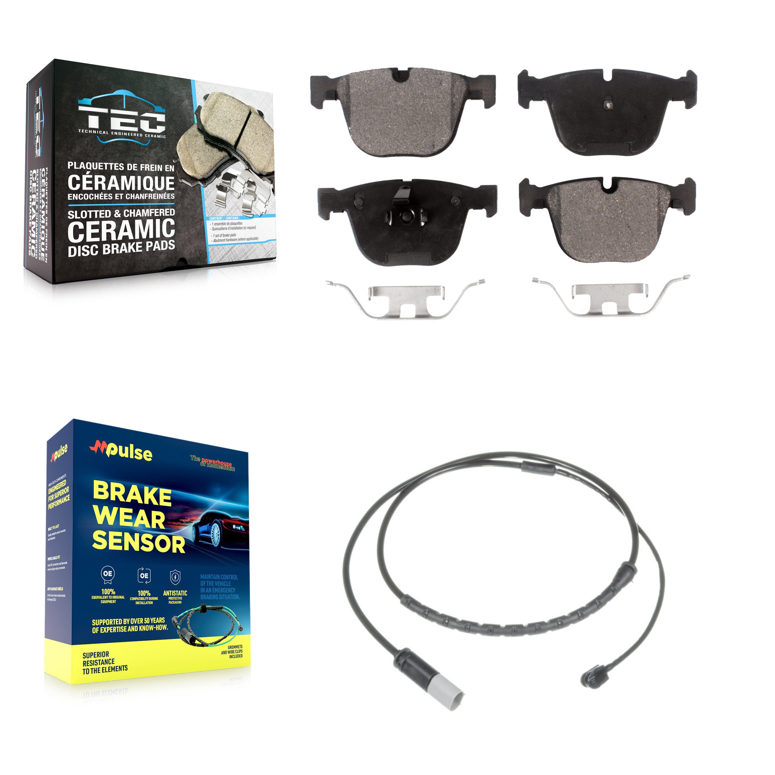 Rear Ceramic Disc Brake Pads And Wear Sensors Kit For BMW X5 X6 KTW-101175