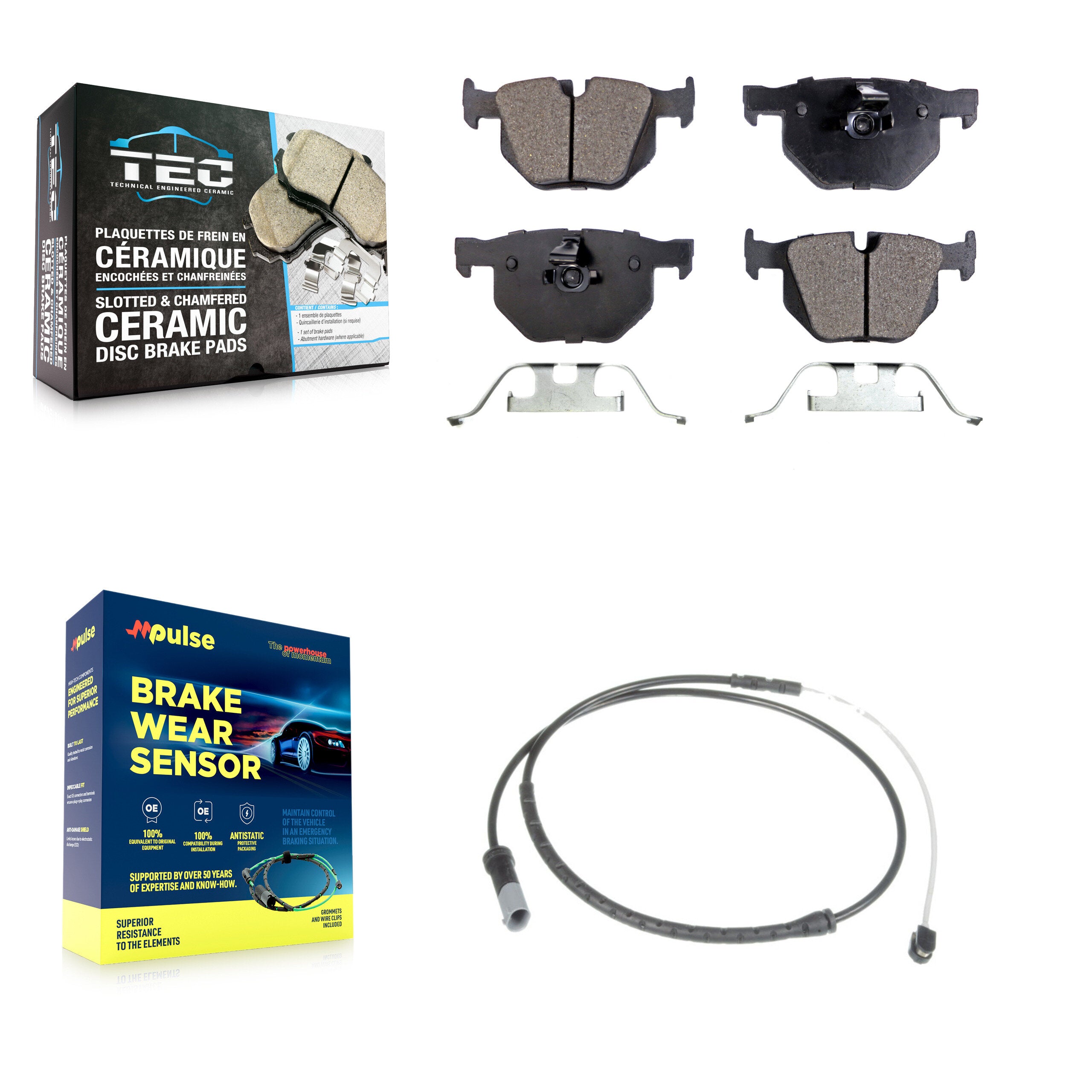 Rear Ceramic Disc Brake Pads And Wear Sensors Kit For BMW X5 X6 KTW-101177