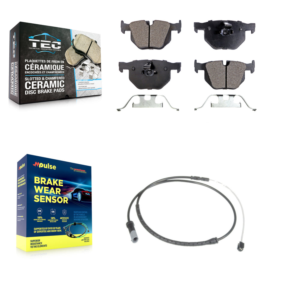 Rear Ceramic Disc Brake Pads And Wear Sensors Kit For BMW X5 X6 KTW-101177