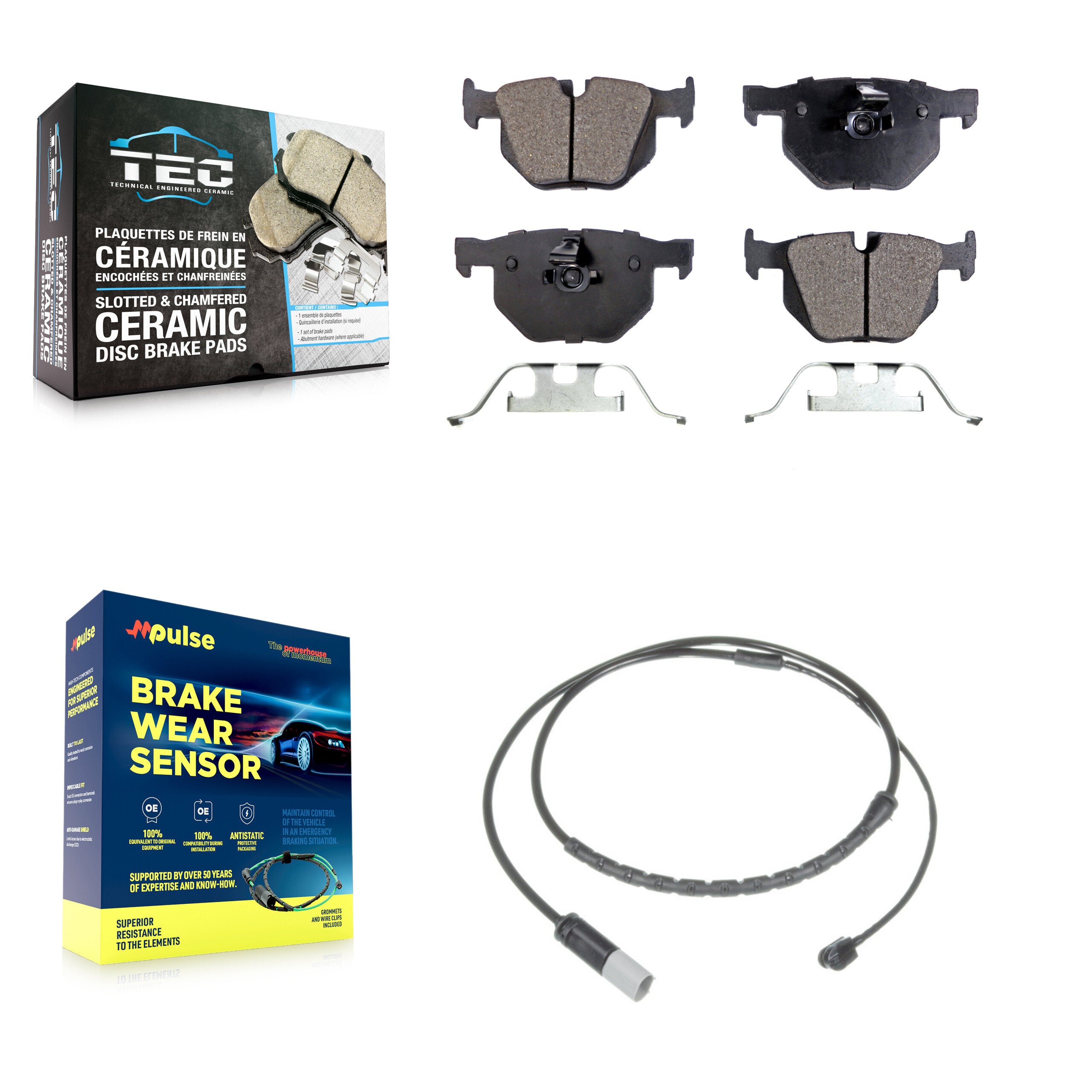 Rear Ceramic Disc Brake Pads And Wear Sensor Kit For 2015-2016 BMW X5 xDrive35d with 3.0L KTW-101178