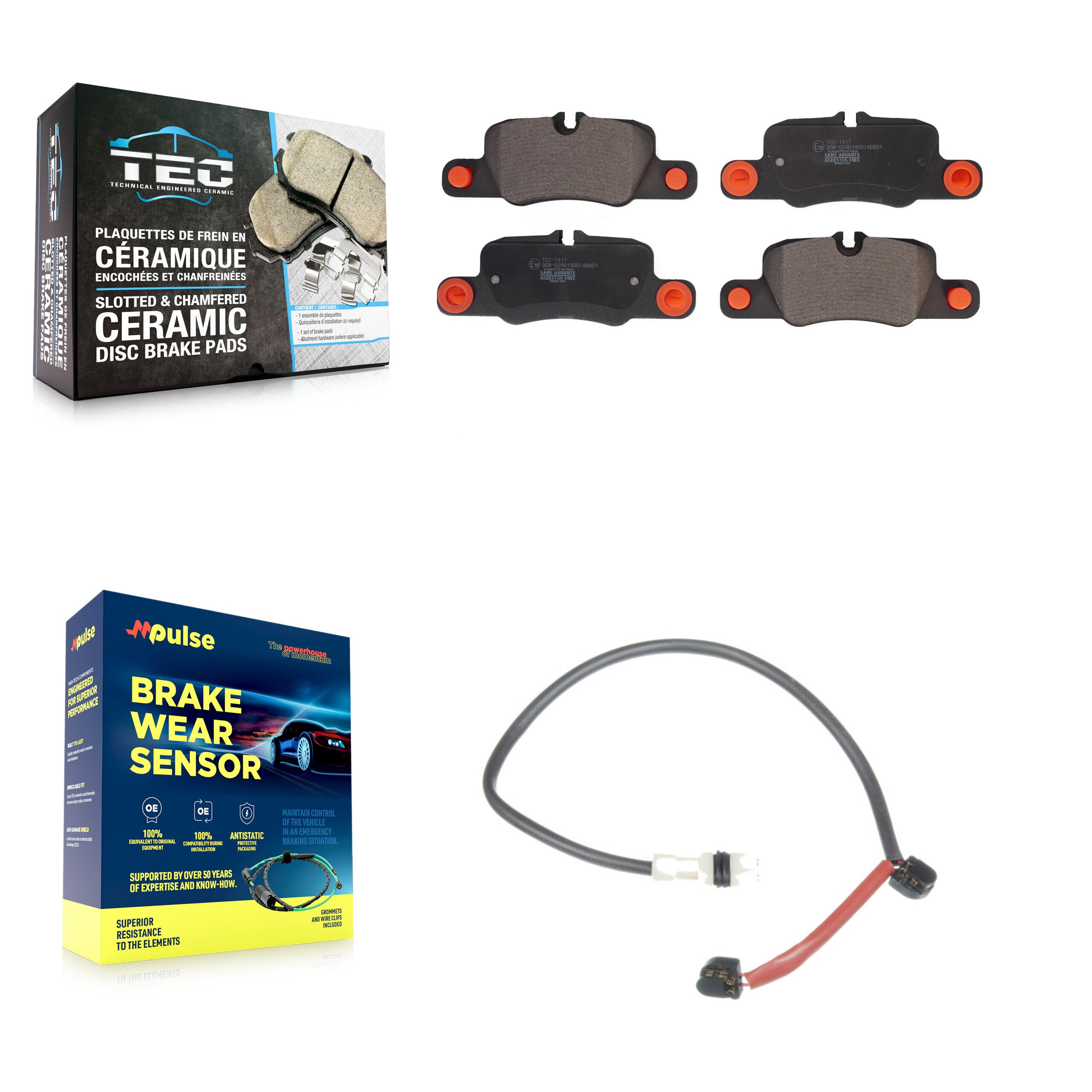 Rear Ceramic Disc Brake Pad & Wear Sensor Kit For 2013 Porsche 911 3.8L with Turbocharged KTW-101183