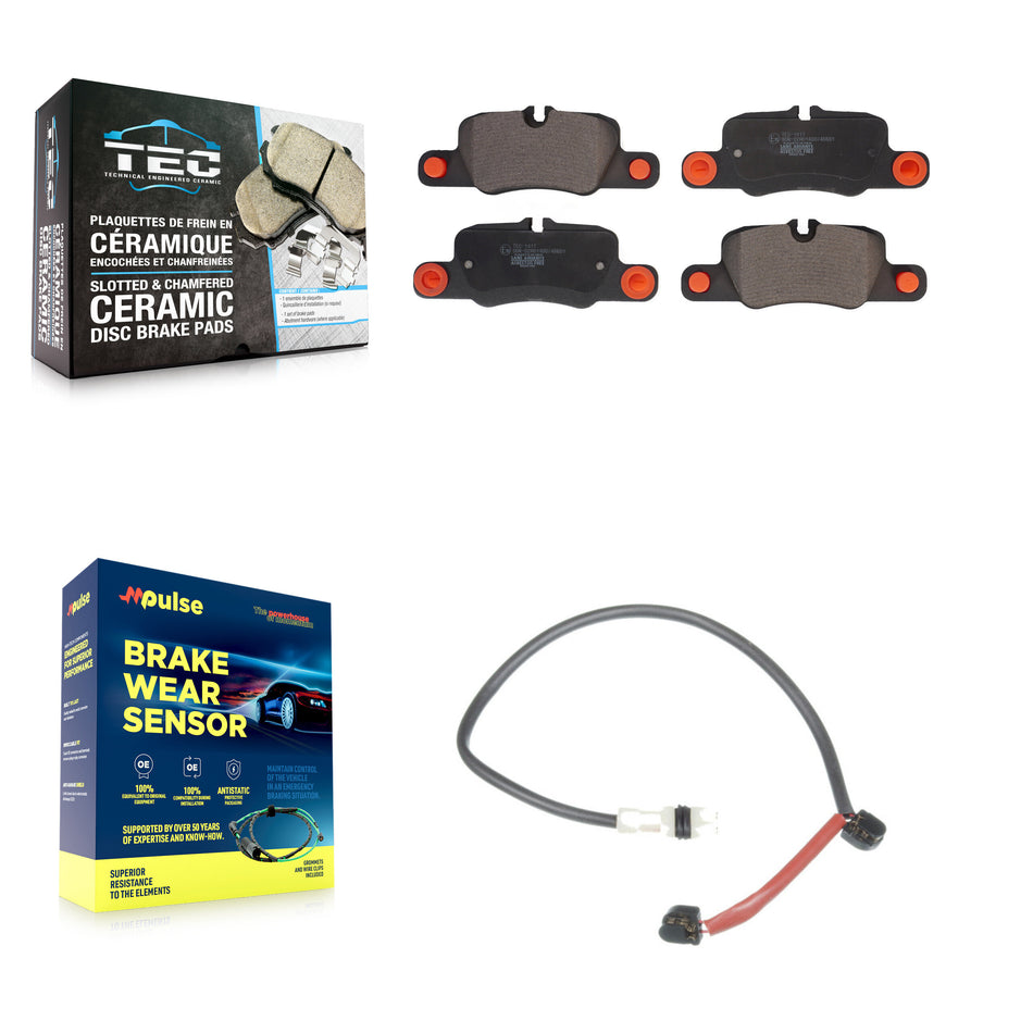 Rear Ceramic Disc Brake Pad & Wear Sensor Kit For 2013 Porsche 911 3.8L with Turbocharged KTW-101183