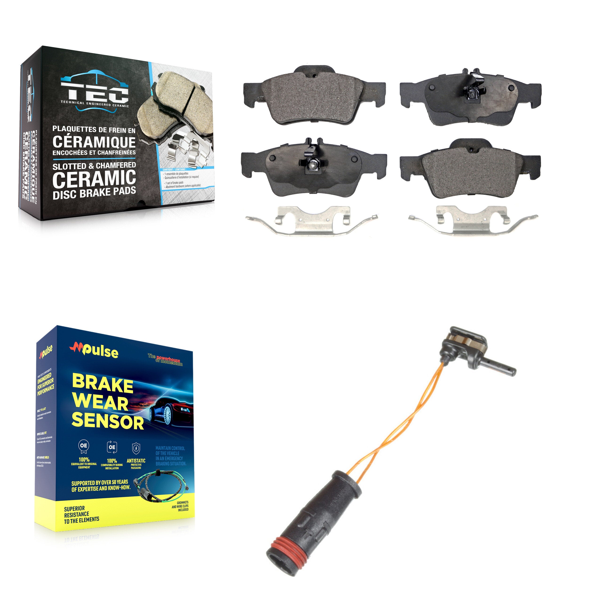 Rear Ceramic Brake Pad & Wear Sensor Kit For Mercedes-Benz E350 E550 S550 E400 SL500 E250 KTW-101184