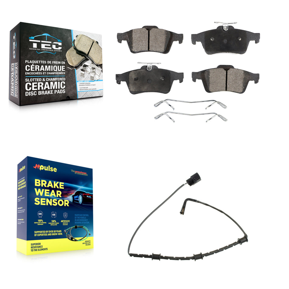 Rear Ceramic Disc Brake Pads And Wear Sensors Kit For Jaguar XJ From VIN #V90866 KTW-101202