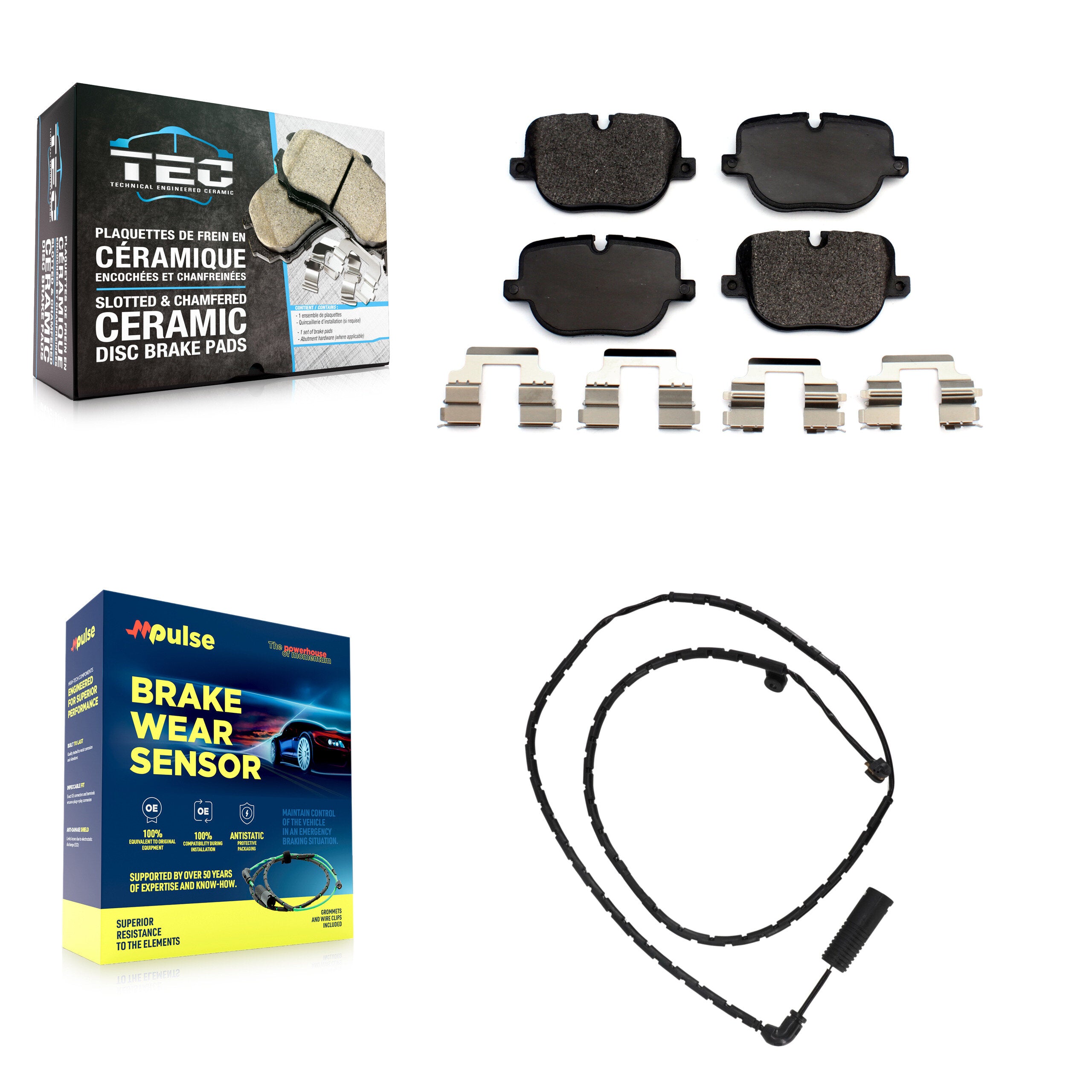 Rear Ceramic Disc Brake Pads And Wear Sensors Kit For Land Rover Range KTW-101217