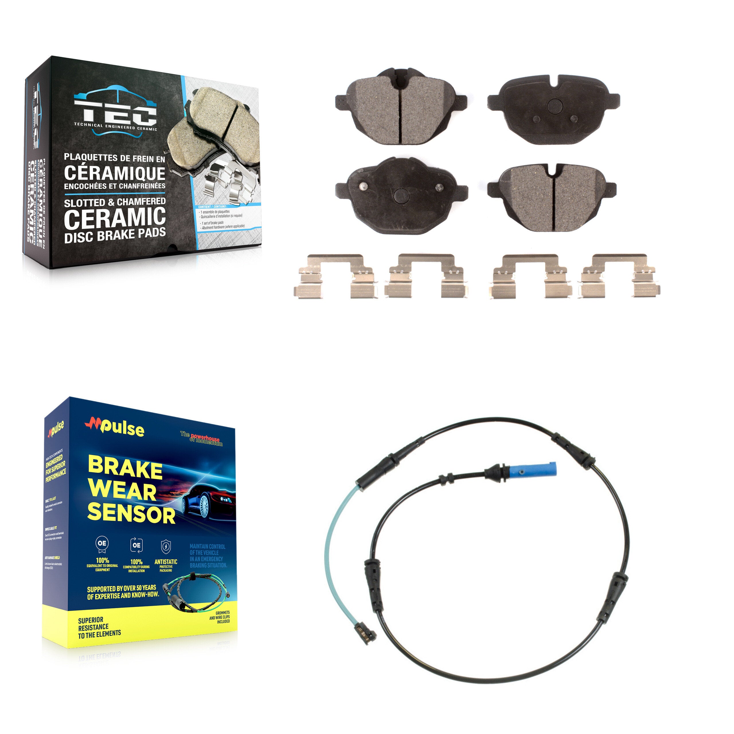 Rear Ceramic Disc Brake Pads And Wear Sensors Kit For BMW 530i xDrive 530e 540d KTW-101220