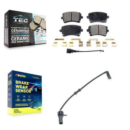 Rear Ceramic Disc Brake Pads And Extra Wear Sensor Kit For 2010 Audi A8 Quattro 6.0L/4.2L KTW-101223