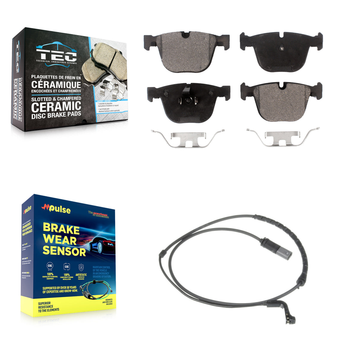 Rear Ceramic Disc Brake Pads And Wear Sensors Kit For BMW X5 X6 KTW-101224