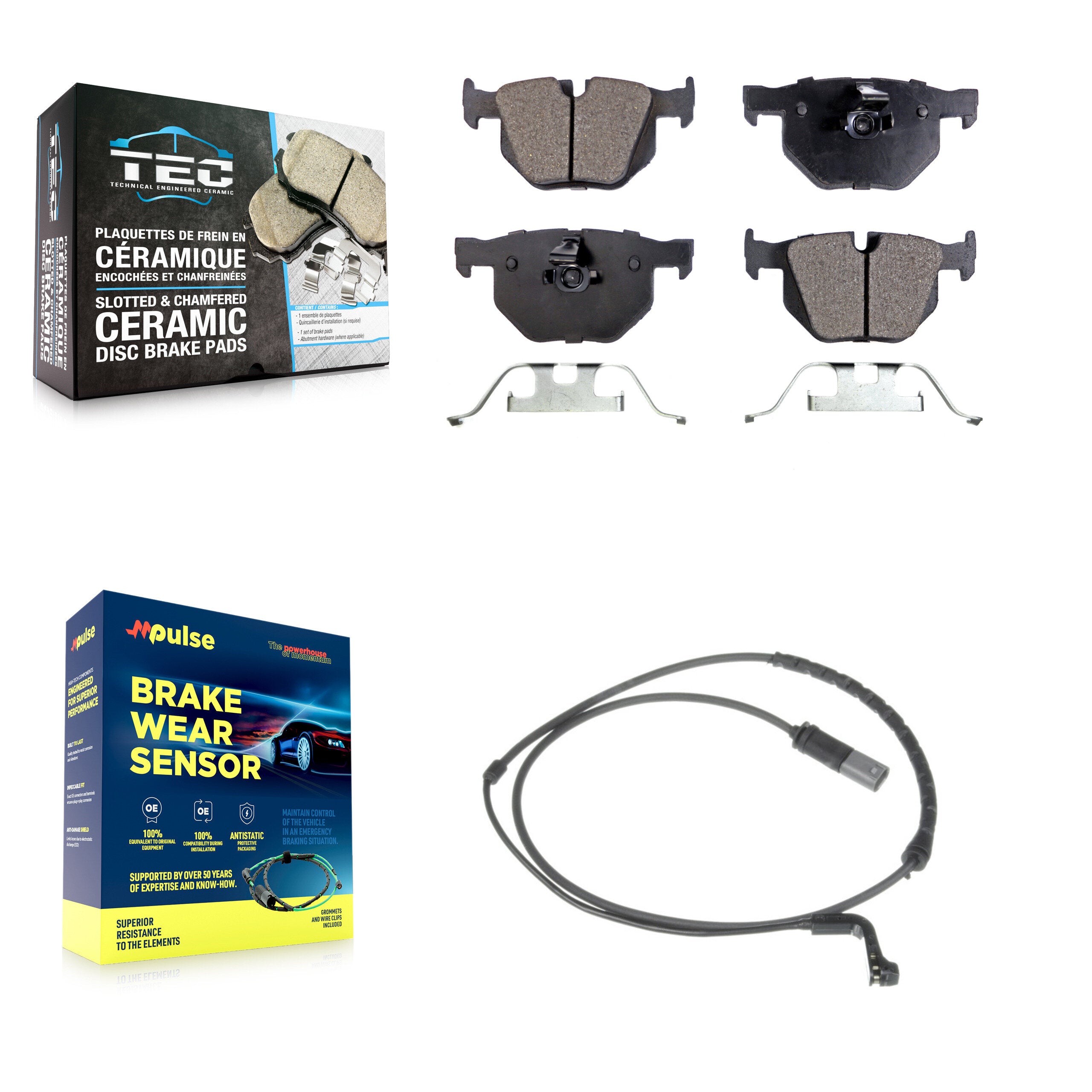 Rear Ceramic Disc Brake Pads And Wear Sensors Kit For BMW X5 X6 KTW-101225