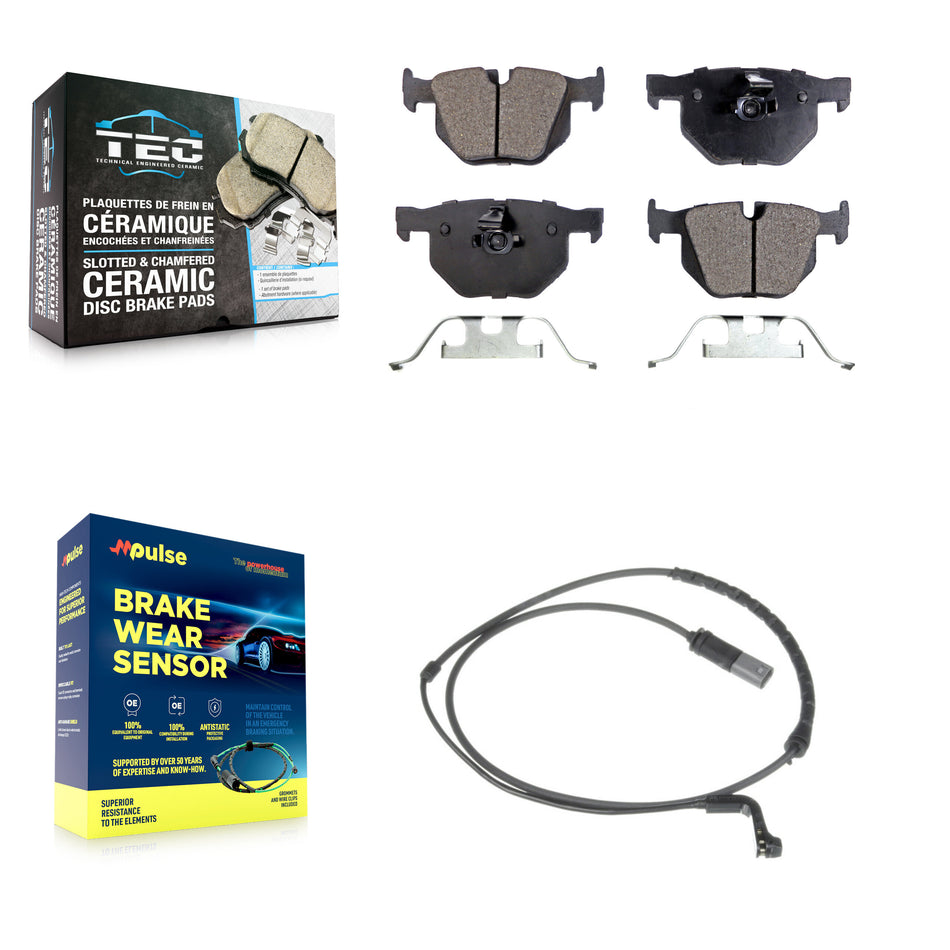 Rear Ceramic Disc Brake Pads And Wear Sensors Kit For BMW X5 X6 KTW-101225