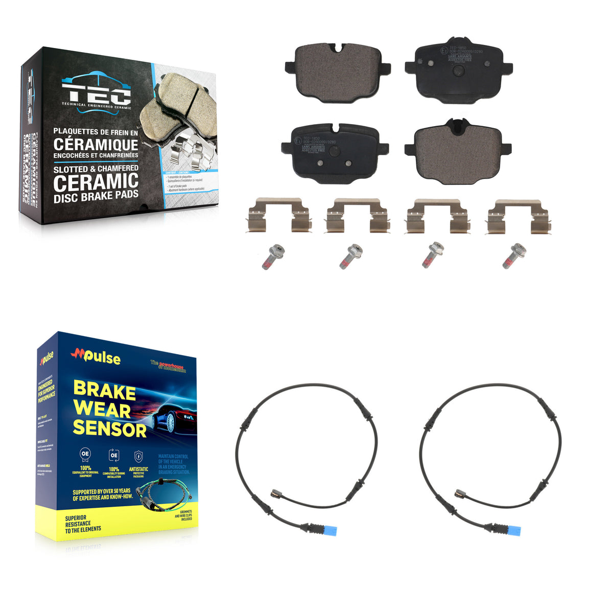 Rear Ceramic Disc Brake Pads And Wear Sensors Kit For BMW X5 X7 X6 KTW-101269