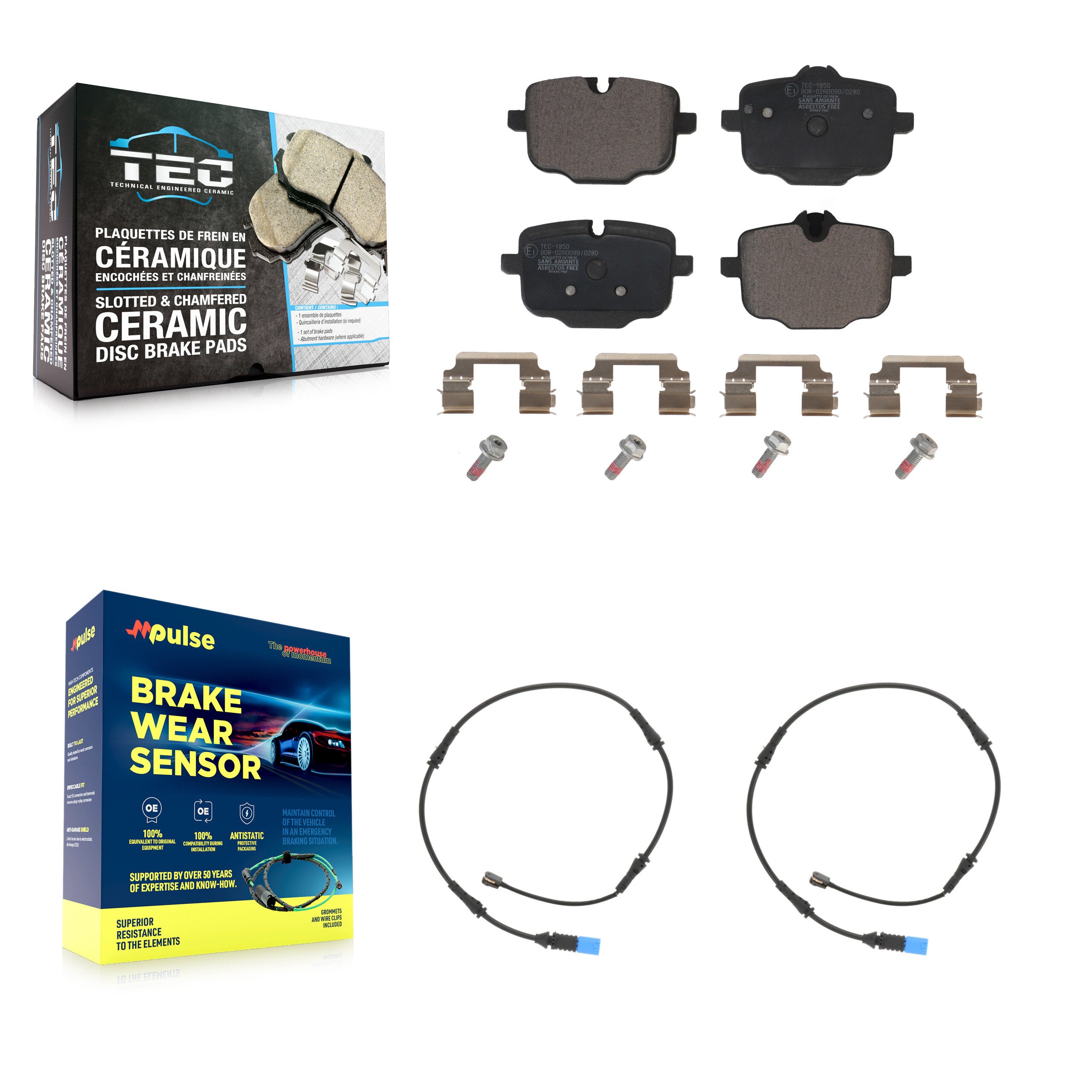 Rear Ceramic Disc Brake Pads And Wear Sensors Kit For BMW X5 X7 X6 KTW-101269