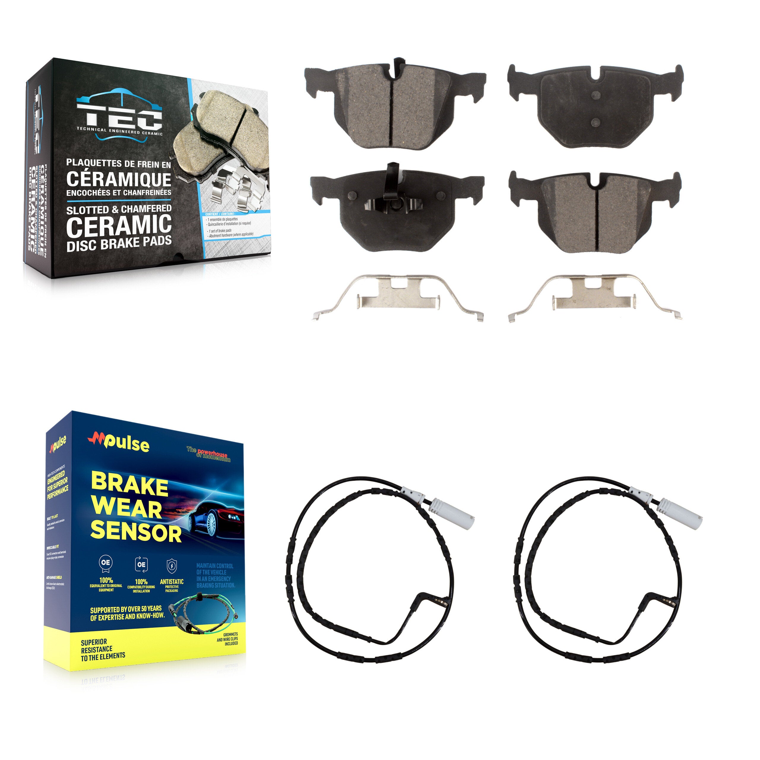 Rear Ceramic Disc Brake Pad And Wear Sensor Kit For BMW 335i xDrive 335xi 330i 330xi 335d KTW-101280