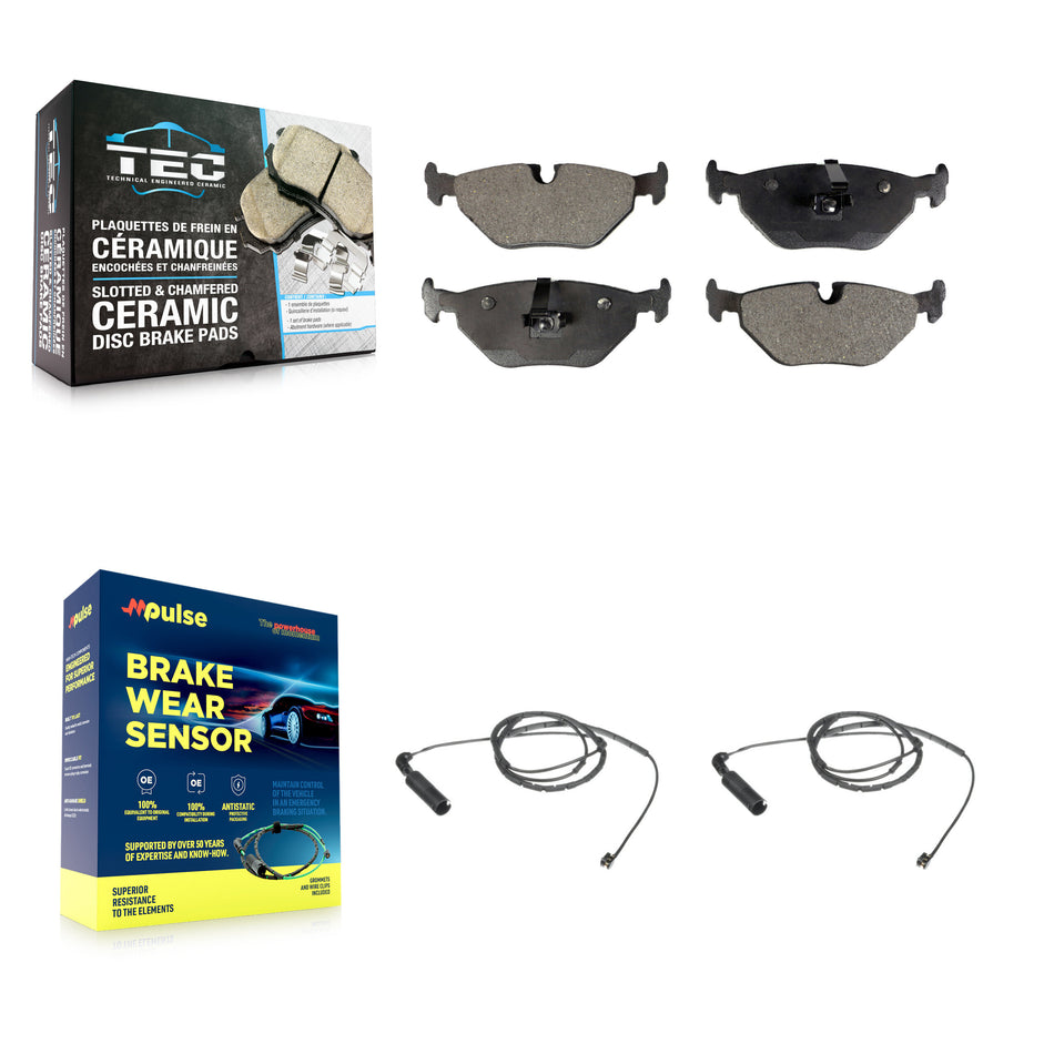 Rear Ceramic Disc Brake Pad Wear Sensor Kit For BMW 325i 325Ci 320i 325xi 328i 323Ci 323i KTW-101287