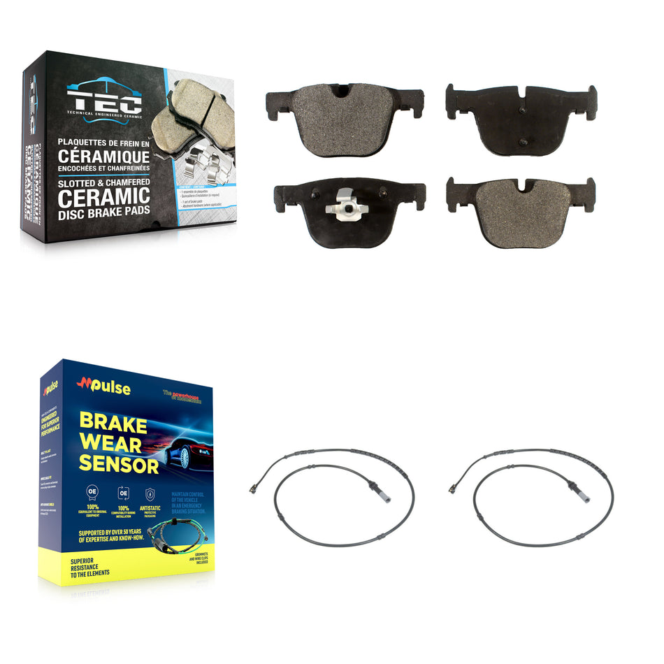 Rear Ceramic Brake Pads Wear Sensor Kit For BMW 330i xDrive 328i 335i 428i 340i 435i 430i KTW-101289