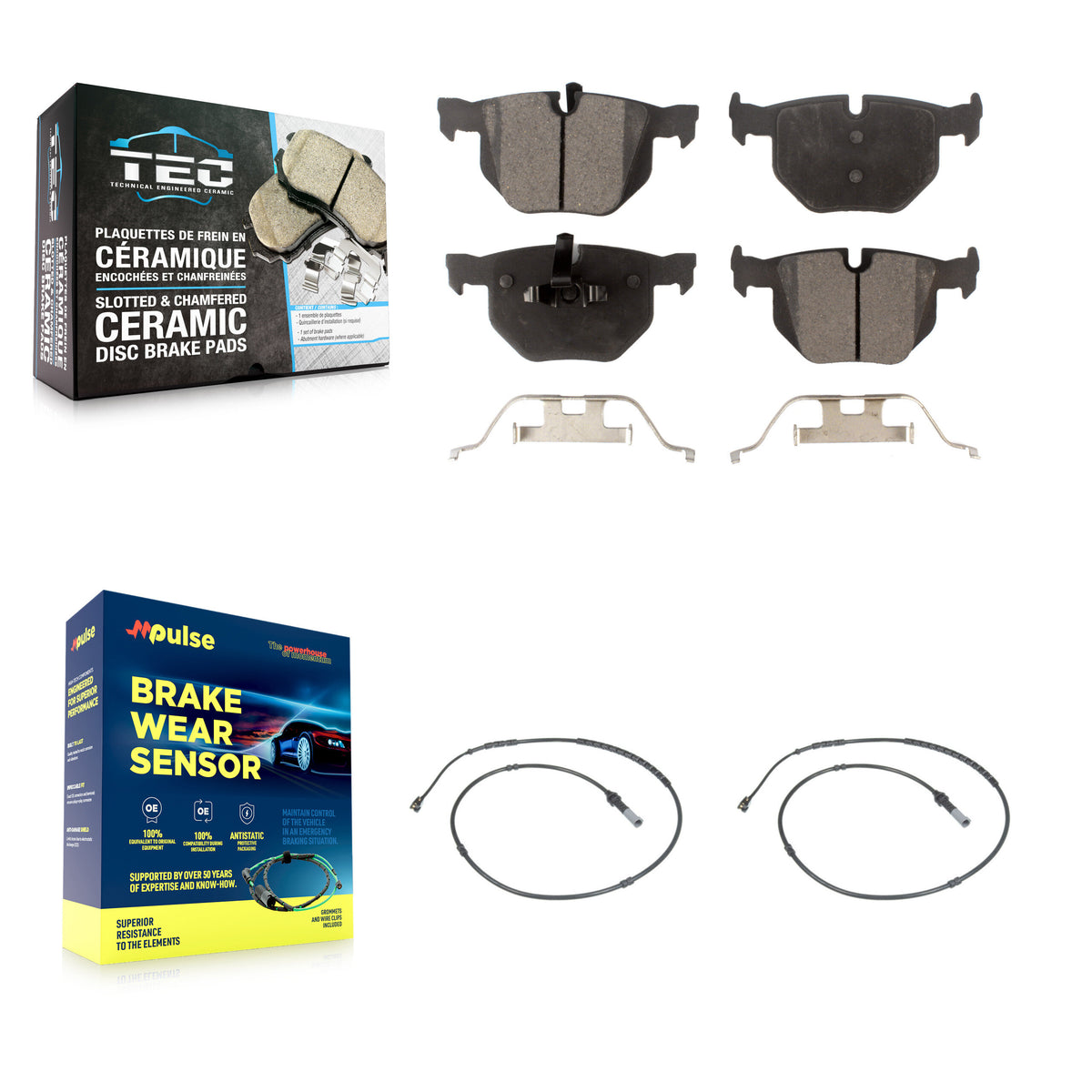 Rear Ceramic Disc Brake Pads And Wear Sensors Kit For BMW 335i xDrive KTW-101291